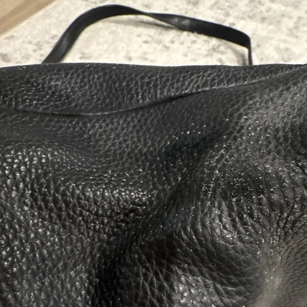 kate spade new york Black Pebbled Shoulder/Crossbody Bag Zip Tassel Medium
